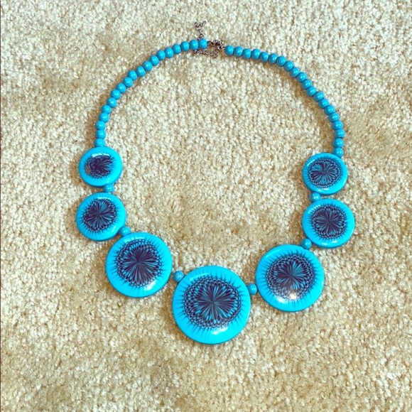 Large Turquoise Beads Statement Necklace - Picture 1 of 4